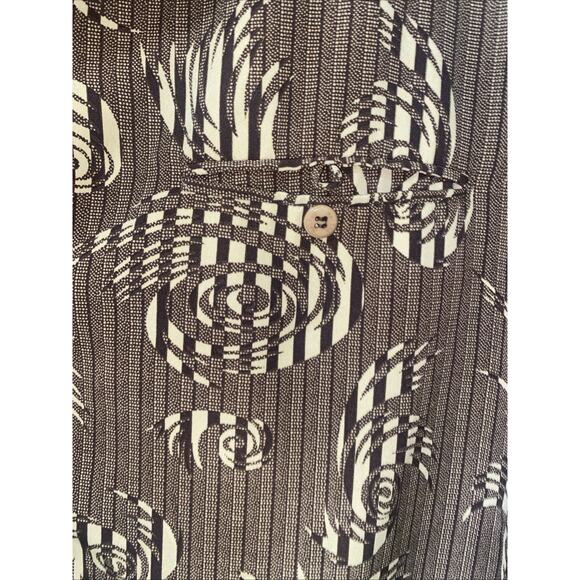 Vtg Maltos Men's Rave Disco 70s Button Down Shirt Brown Tan Floral Stripes LRG - Picture 4 of 8